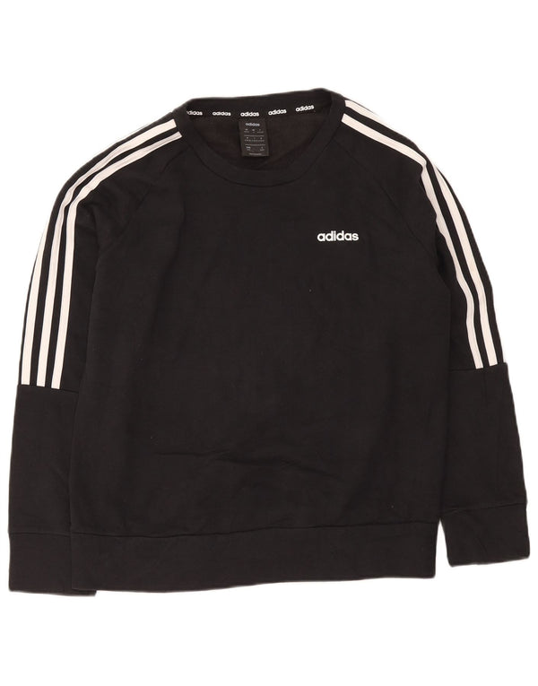 Pulover de hanorac cu ajustare largi Adidas pentru femei UK 12/14 bumbac mediu negru