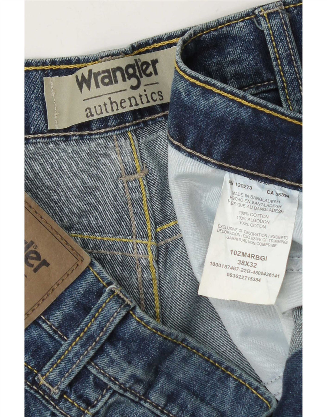 Blugi drepti pentru bărbați Wrangler W38 L32 Bumbac albastru