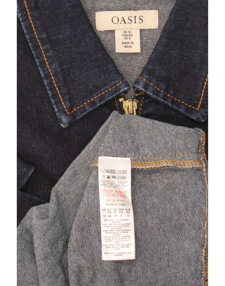 Rochie denim Oasis pentru femei UK 12 Medium Bluemarin Bumbac