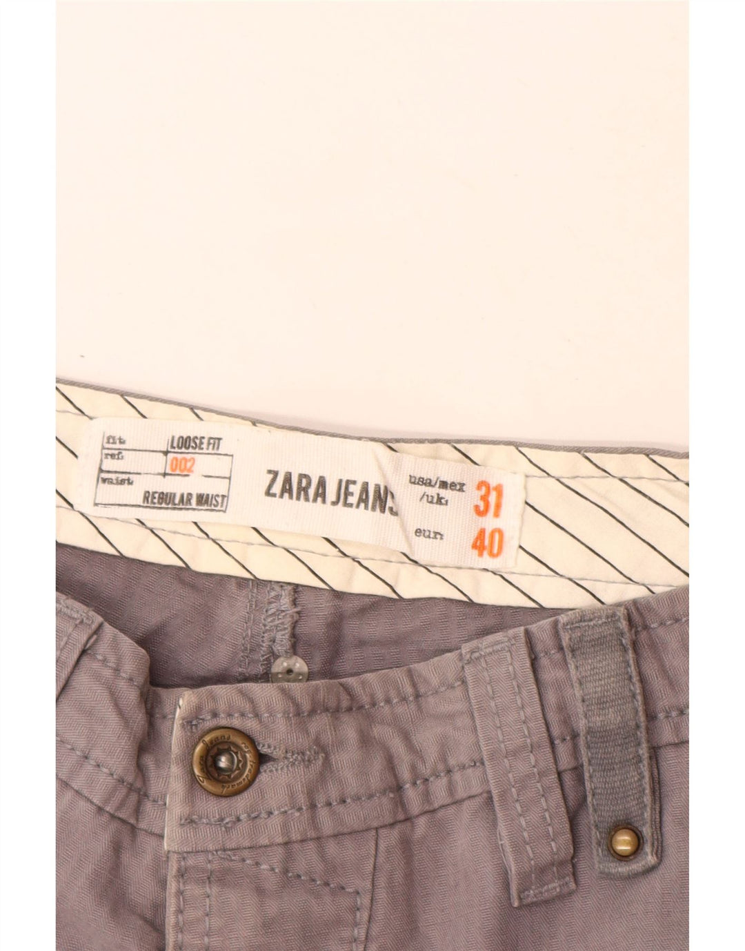Pantaloni cargo drepti pentru bărbați Zara EU 40 Mediu L31 L31 Gri