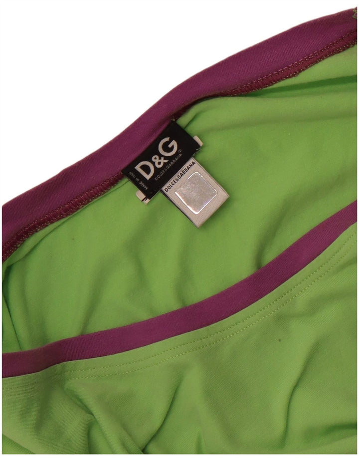 Dolce & Gabbana Top grafic pentru femei cu mâneci 3/4 UK 12 verde mediu
