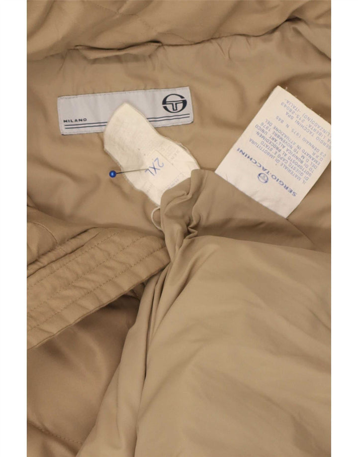 Jachetă matlasată cu glugă pentru bărbați Sergio Tacchini UK 44 2XL poliester bej