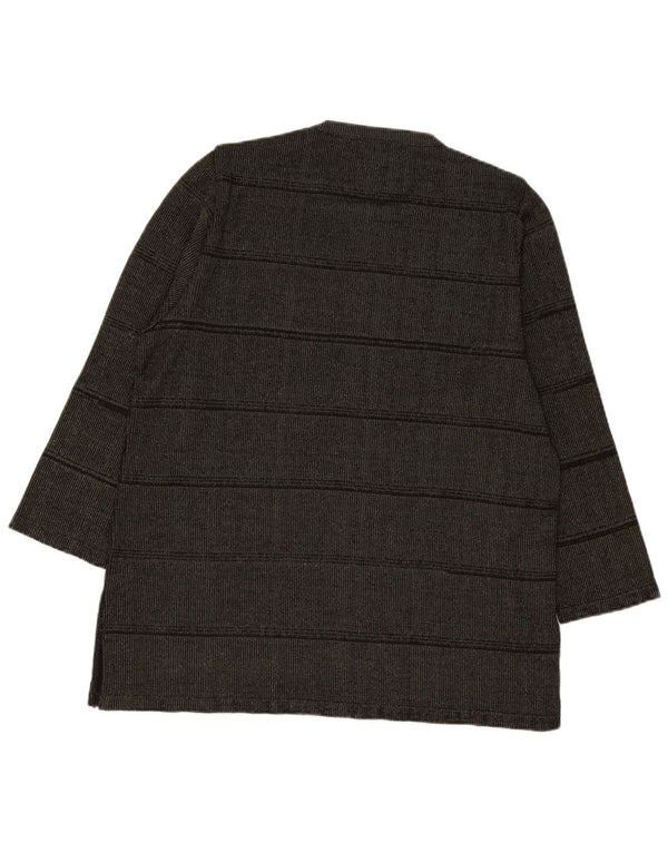 ELENA MIRO Pulover pentru femei cu decolteu rotund, Marea Britanie 18 XL Kaki, viscoză cu dungi