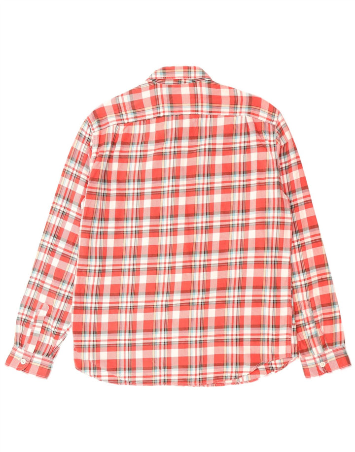 Cămașă de flanel pentru bărbați J. CREW, bumbac cu carouri roșii mari