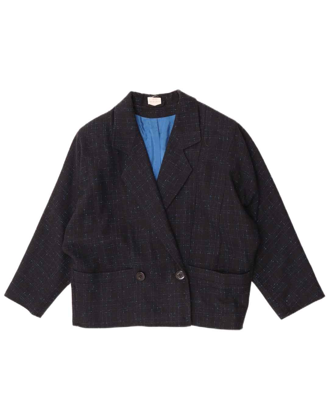 Blazer Vintage pentru femei supradimensionate EU 34 XS Bleumarin Check