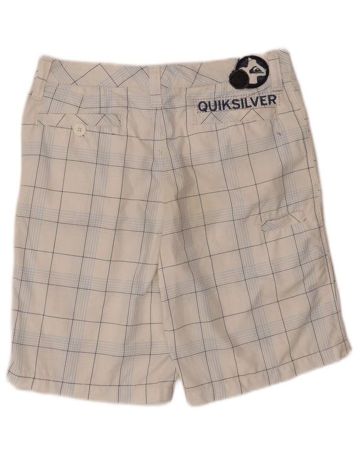 Pantaloni scurți casual pentru bărbați QUIKSILVER, cu grafică, W30, poliester cu carouri albe medii