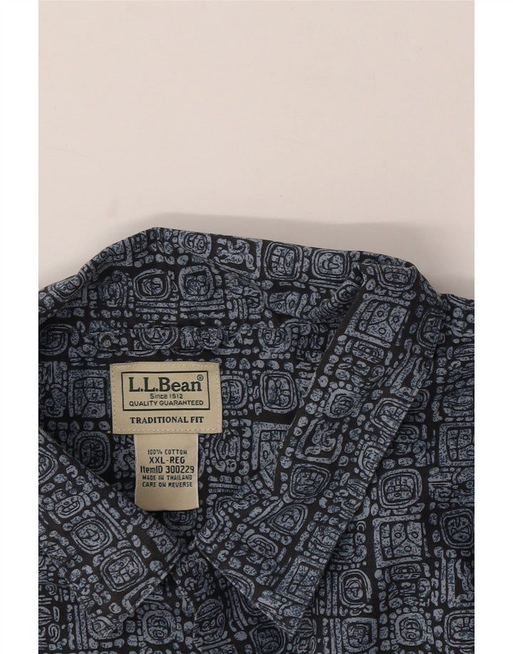 Cămașă cu mânecă scurtă pentru bărbați L.L.Bean, 2XL, albastru, geometric