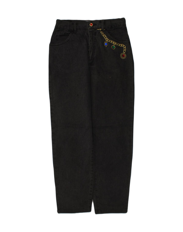 LAURA BIAGIOTTI Blugi conici fete 13-14 ani W26 L27 bumbac gri