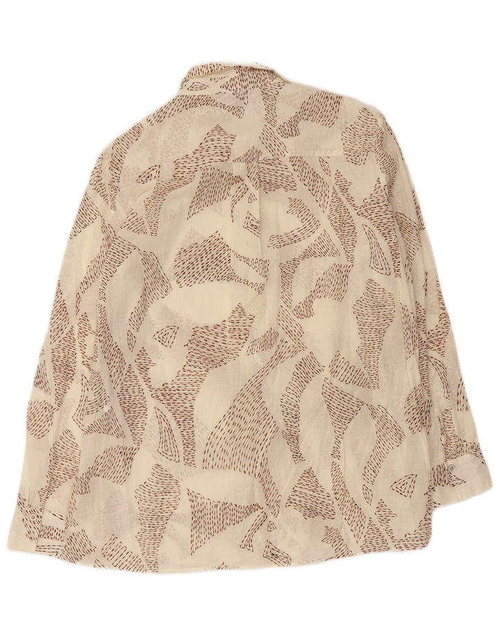 Cămașă pentru femei Massimo Dutti cu model abstract EU 38 Bumbac alb mic
