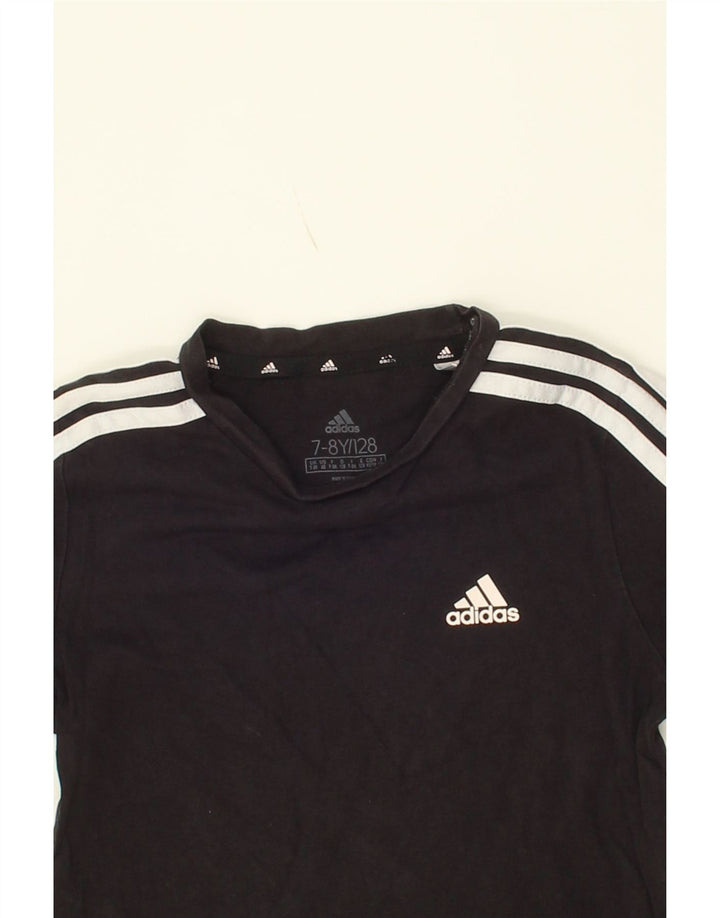 ADIDAS Boys T-Shirt Top 7-8 Years Black Cotton Vintage Adidas and Second-Hand Adidas from Messina Hembry 