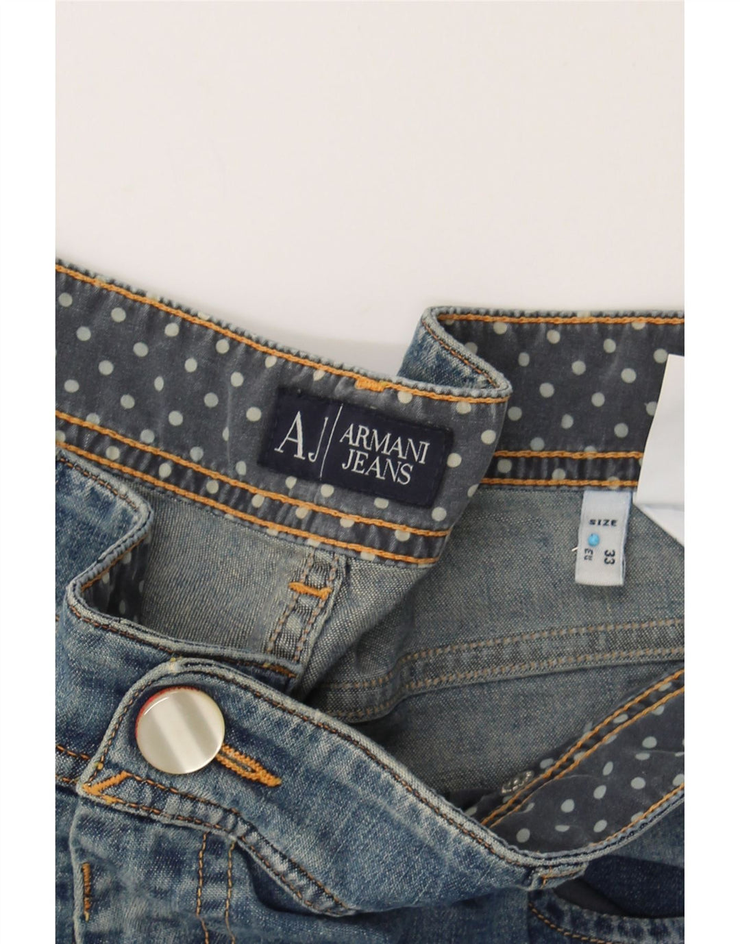 ARMANI Womens Skinny Jeans W33 L35 Blue Cotton Vintage Armani and Second-Hand Armani from Messina Hembry 