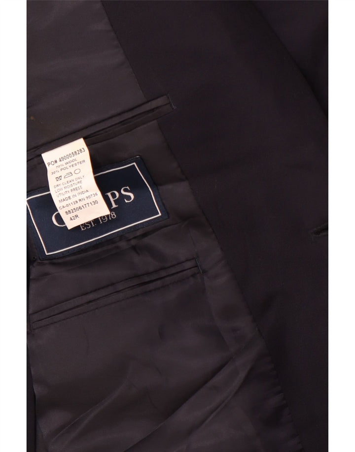 Jachetă pentru bărbați Chaps pentru bărbați, cu 2 nasturi, 42 XL, lână bleumarin