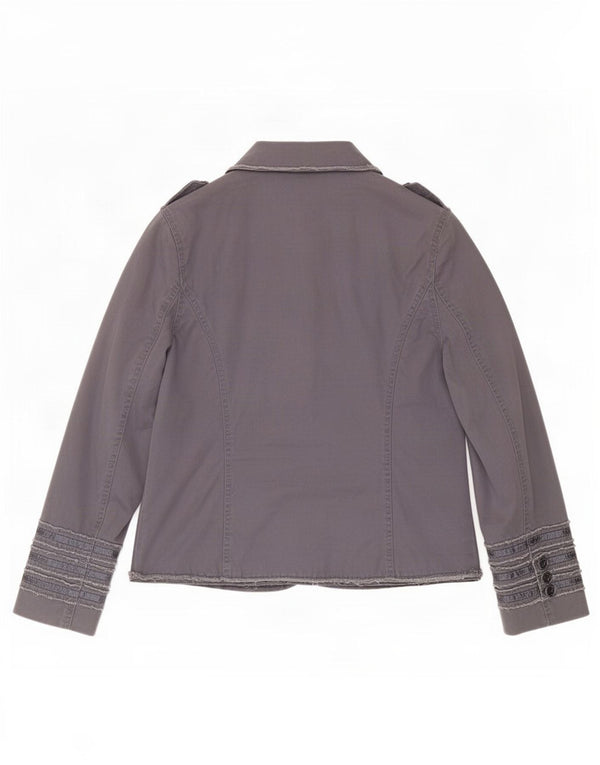Jachetă pentru femei Ben Sherman, militară, cu 2 nasturi, UK 14, bumbac, gri mare