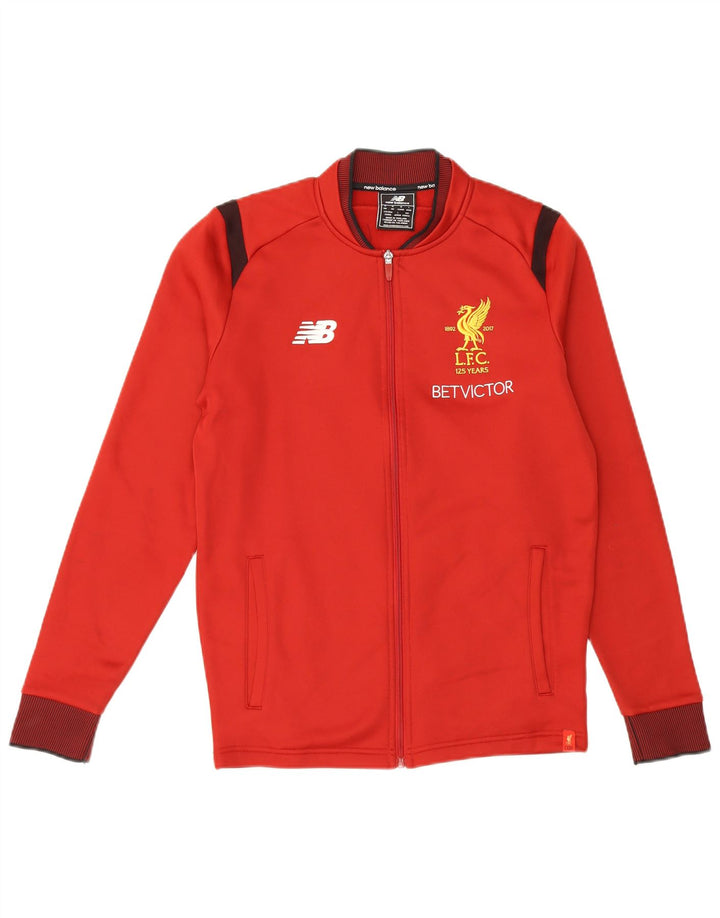 Jachetă de top pentru trening cu grafic Liverpool New Balance pentru bărbați, roșu mediu