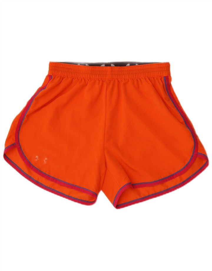 Pantaloni scurti sport Under Armour pentru femei UK 8 Small Orange Striped Poliester