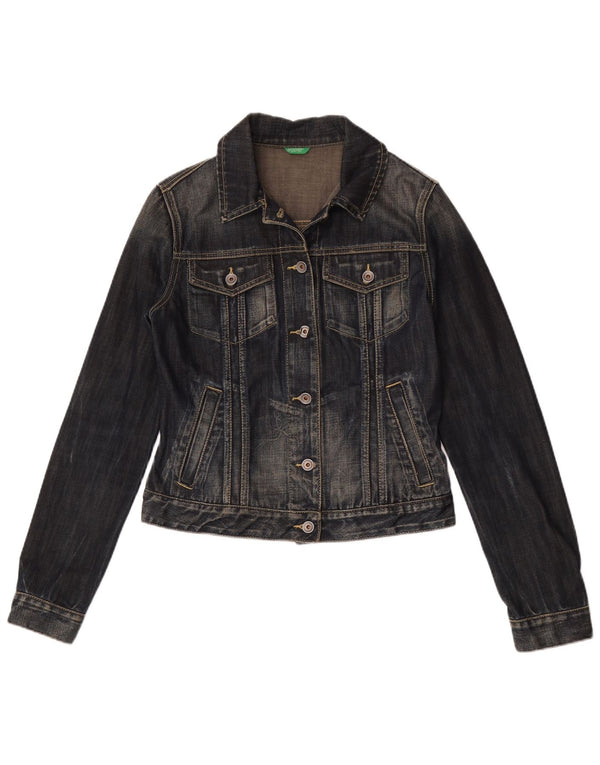 Jachetă de blugi Benetton pentru femei UK 12 Medium Bleumarin