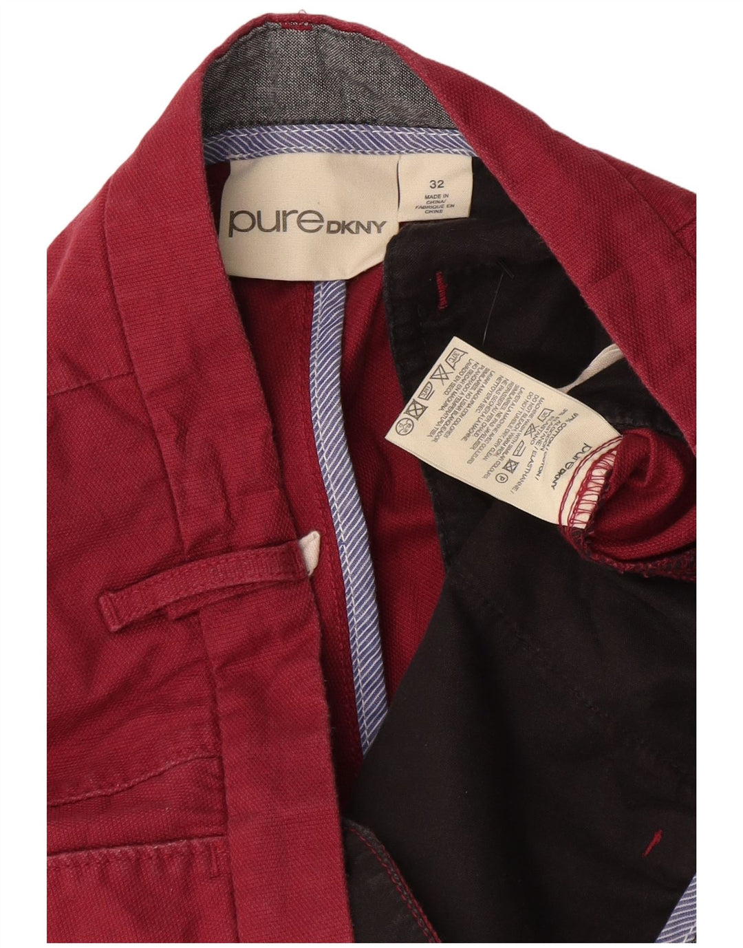 Pantaloni scurți cargo Dkny pentru bărbați W32, bumbac roșu mediu
