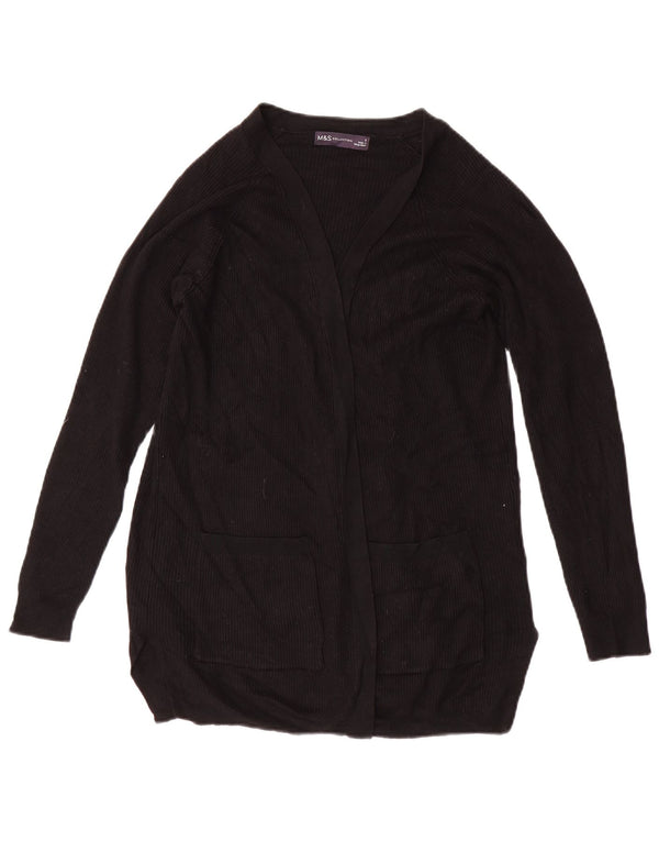 Pulover cardigan deschis pentru femei Marks & Spencer UK 10 Small Black Viscose