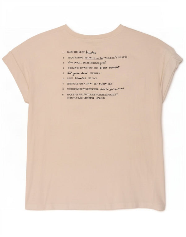 Tricou cu grafic supradimensionat pentru femei Zara UK 10 Small White
