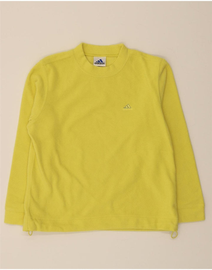 ADIDAS Womens Fleece Jumper UK 12 Medium Yellow Polyester Vintage Adidas and Second-Hand Adidas from Messina Hembry 