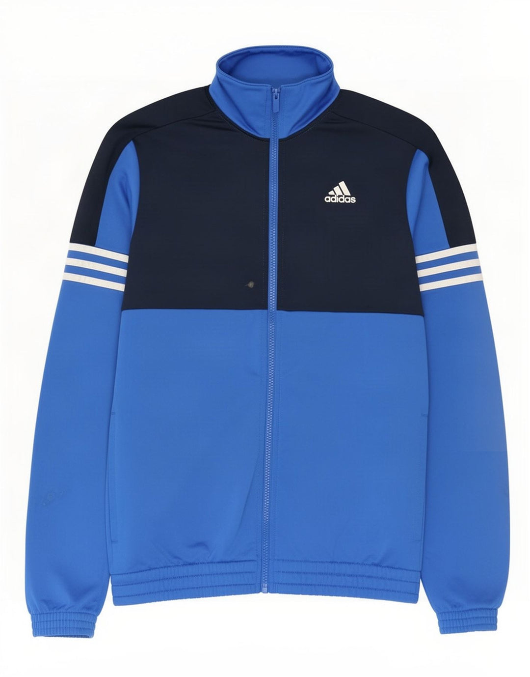 Jachetă de trening pentru bărbați Adidas Marea Britanie 38/40, poliester color bloc de culoare albastru mediu