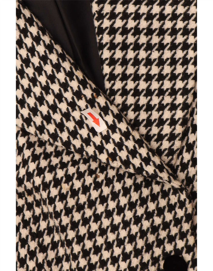 Jachetă vintage pentru femei cu 3 nasturi EU 44 XL picior de găin negru