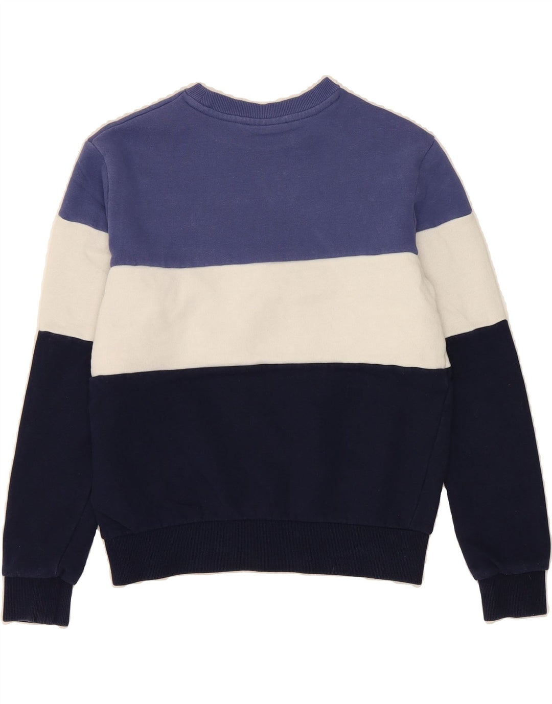FILA Womens Graphic Sweatshirt Jumper UK 2 2XS Multicoloured Colourblock Vintage Fila and Second-Hand Fila from Messina Hembry 