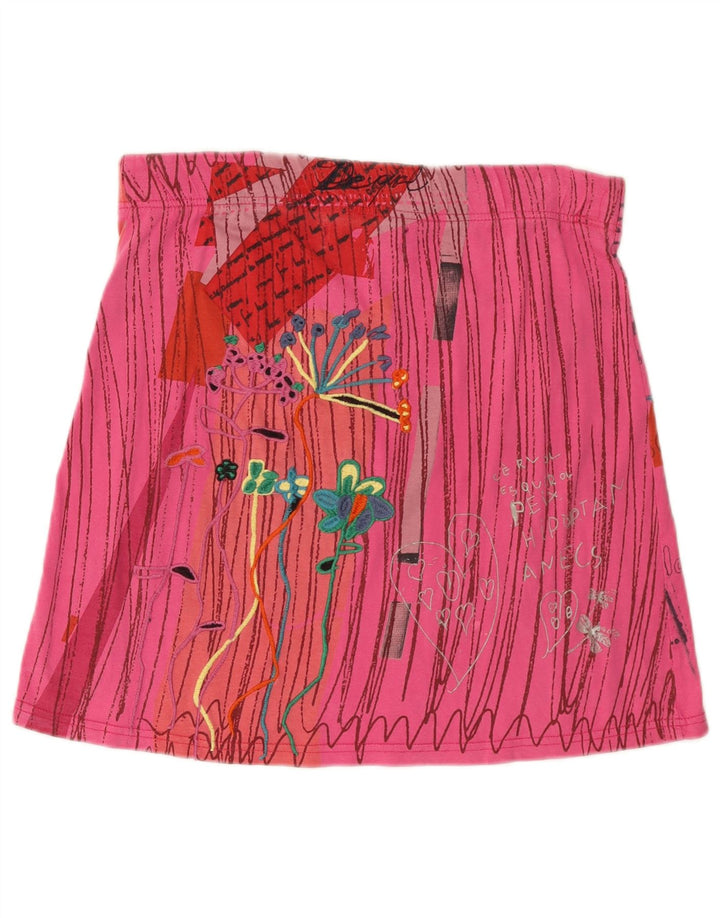 Fusta mini grafică Desigual pentru femei, mediu W34, roz