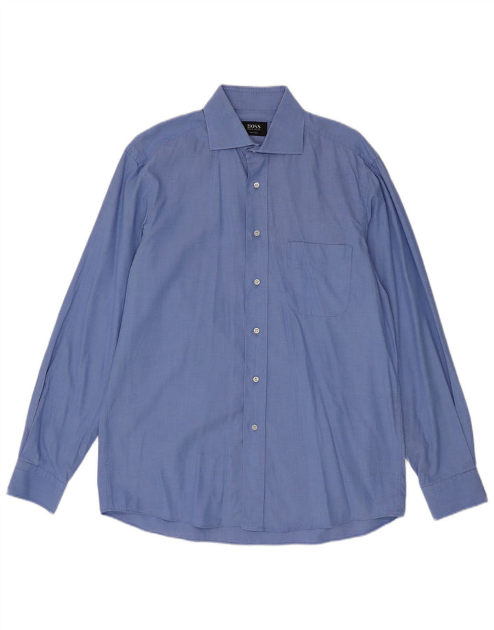 Cămașă pentru bărbați Hugo Boss Mărimea 39 15 1/2 Bumbac albastru mediu