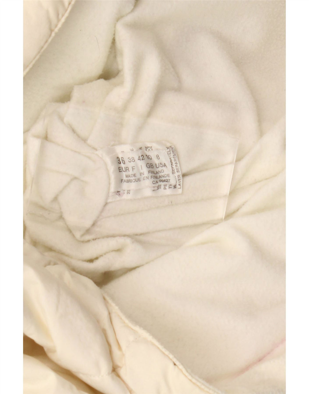 Palton căptușit supradimensionat pentru femei Vintage UK 10 Poliester Paisley alb mic