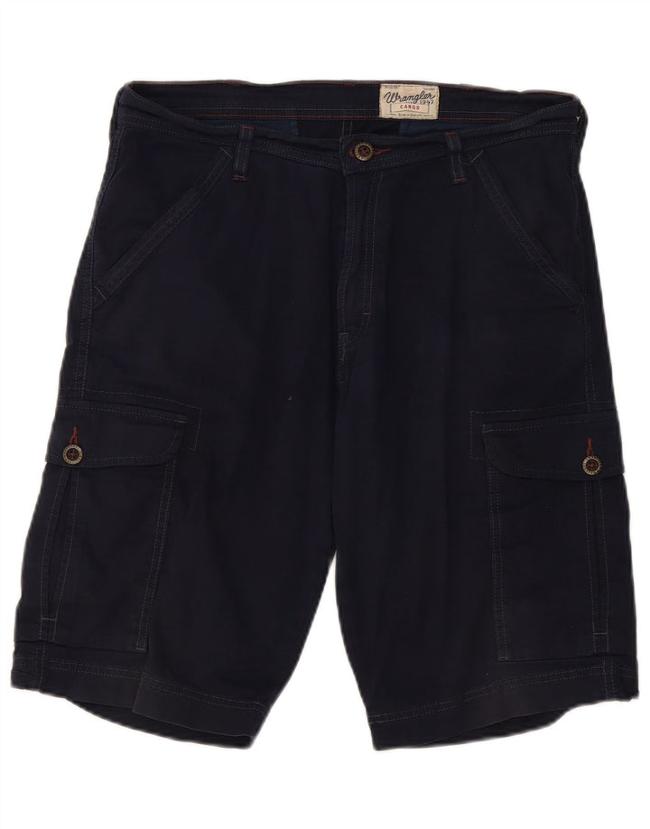 Pantaloni scurți cargo Wrangler pentru bărbați W32, bumbac, albastru bleumarin mediu