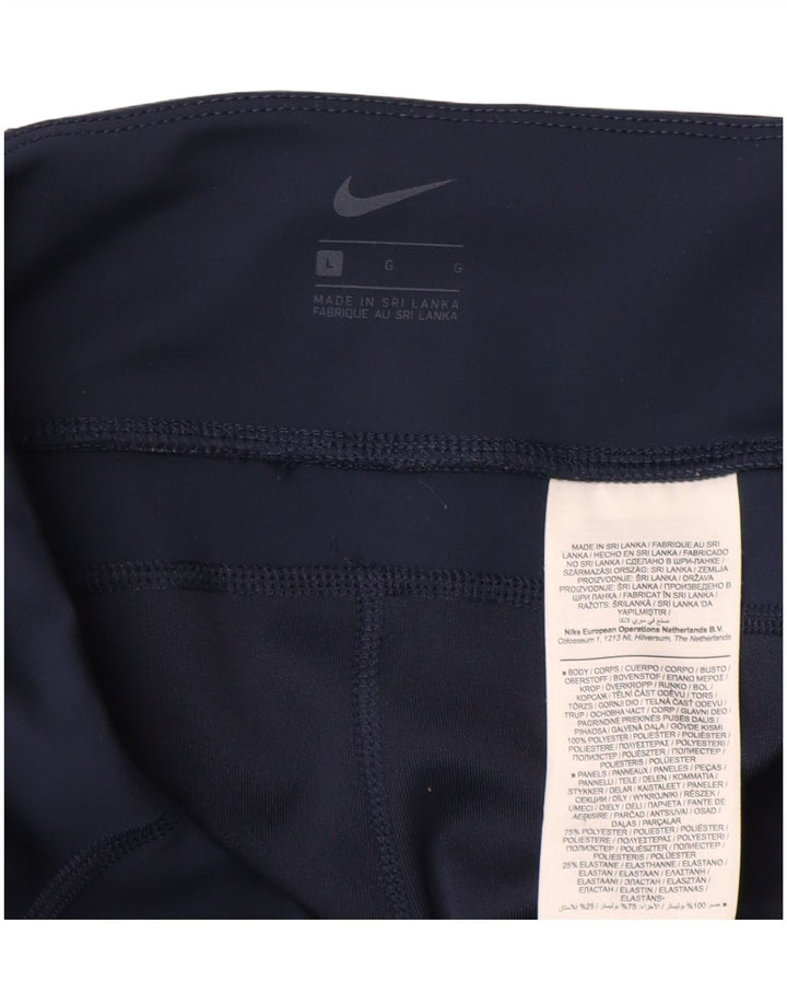 Leggings pentru femei Nike UK 14, mare, albastru bleumarin, poliester