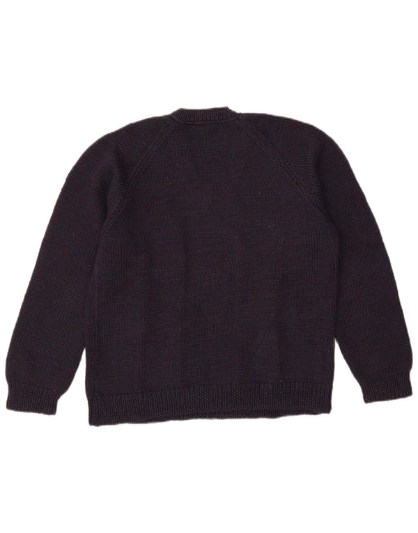Pulover vintage pentru femei cu decolteu în V UK 16 mare bleumarin