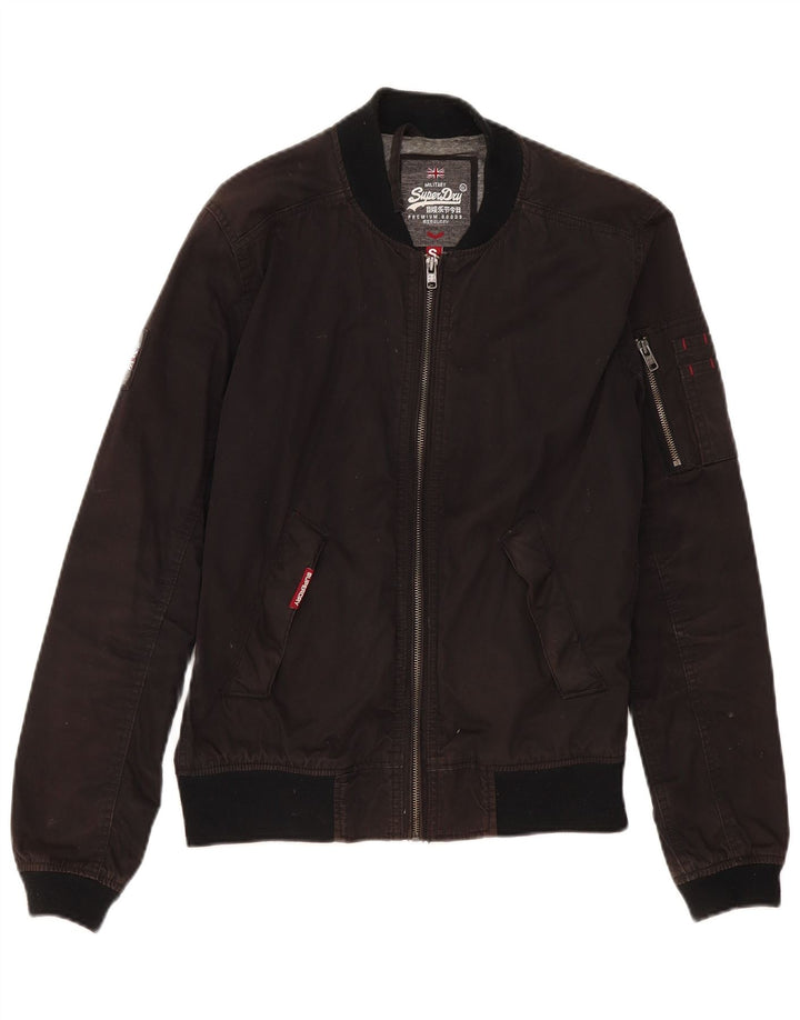 Jachetă Bomber Superdry pentru bărbați UK 36, bumbac negru mic
