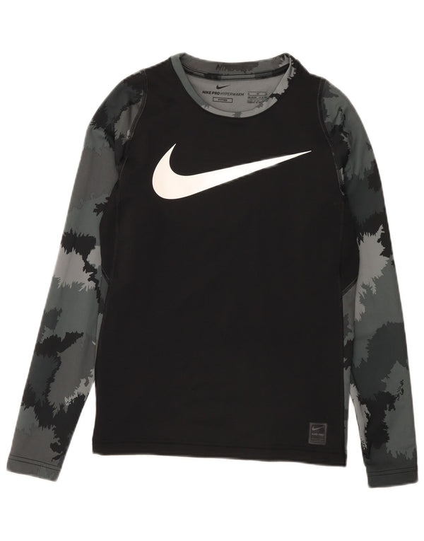 Nike Boys Fitted Graphic Top mânecă lungă 13-14 ani XL Camuflaj negru
