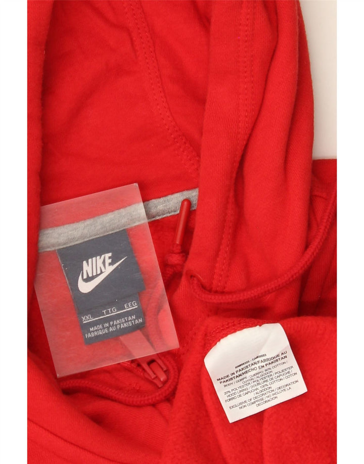 Pulover Nike pentru bărbați, cu fermoar, bumbac roșu 2XL