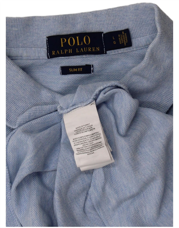 POLO RALPH LAUREN Cămașă polo slim pentru bărbați, bumbac cu pete albastre mari
