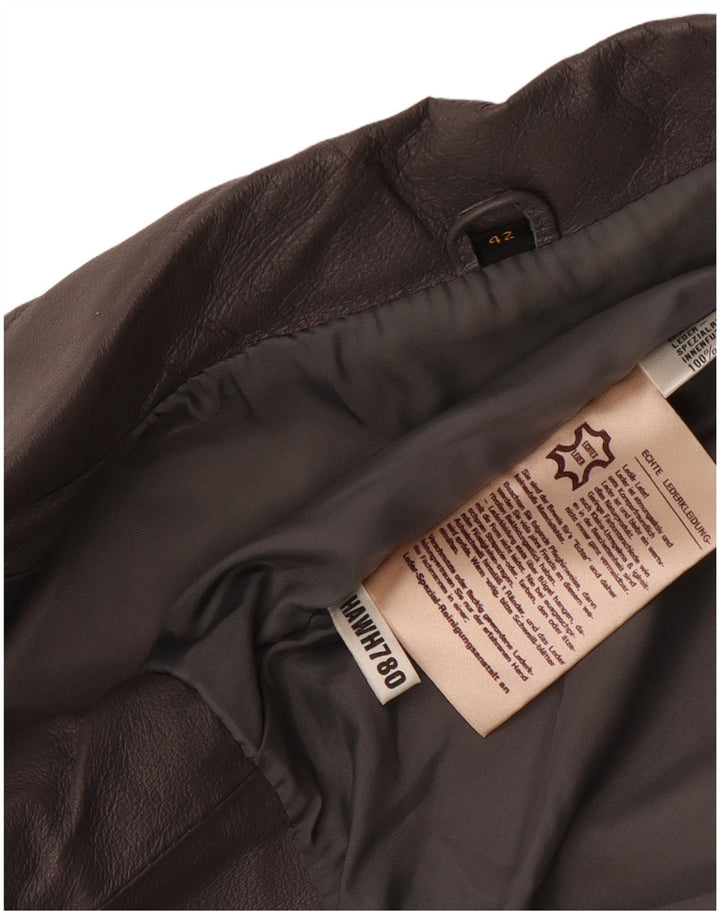 Jachetă Bomber Oversized din piele vintage pentru femei EU 42, mare, gri din piele