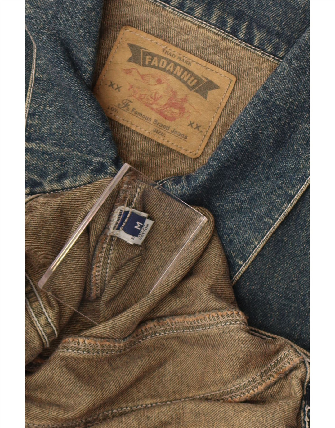 Jachetă de blugi vintage pentru femei UK 14 Medium Bluemarin Bumbac