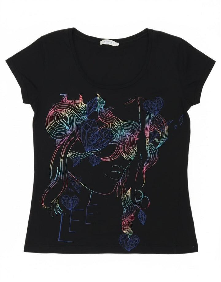 Tricou grafic pentru femei Lee Top UK 12 Medium Bleumarin Bumbac