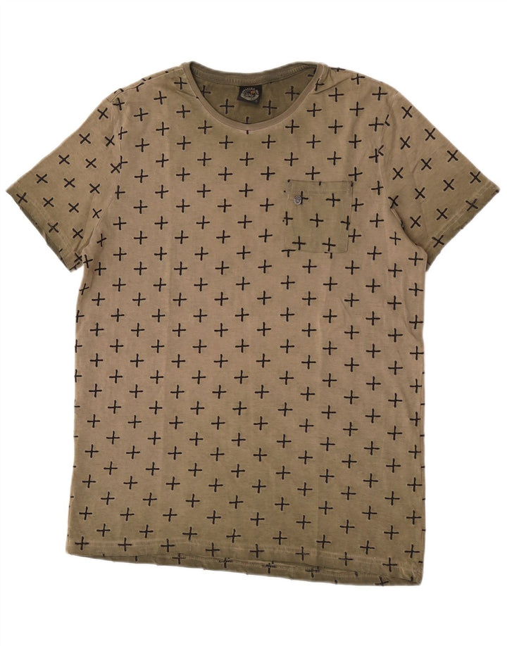 Tricou cu model abstract Scorpion Bay pentru bărbați Top din bumbac kaki mediu