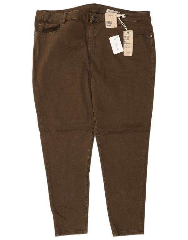 Marks & Spencer blugi super skinny pentru femei cu talie medie UK 22 3XL W42 L28 maro