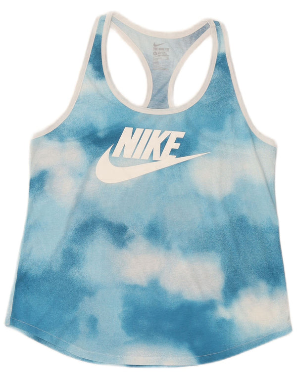 Top cu vestă cu grafică cu croială atletică Nike pentru femei UK 18 XL Blue Tie Dye
