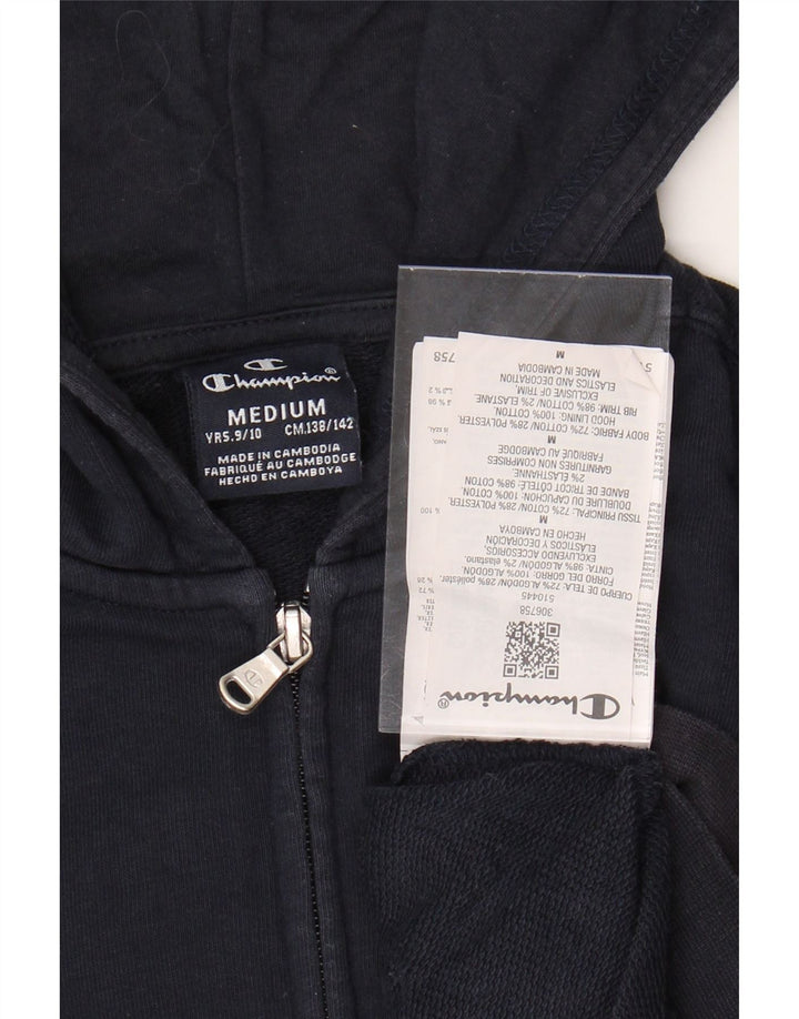 Pulover cu glugă cu fermoar și grafic CHAMPION pentru băieți 9-10 ani, mediu bleumarin