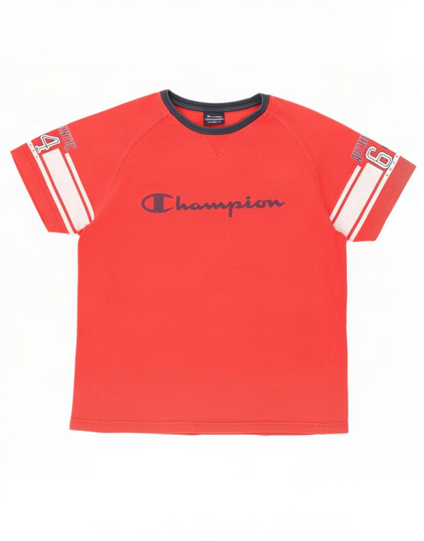 Tricou grafic Champion pentru femei Top UK 14 Medium Red Colorblock