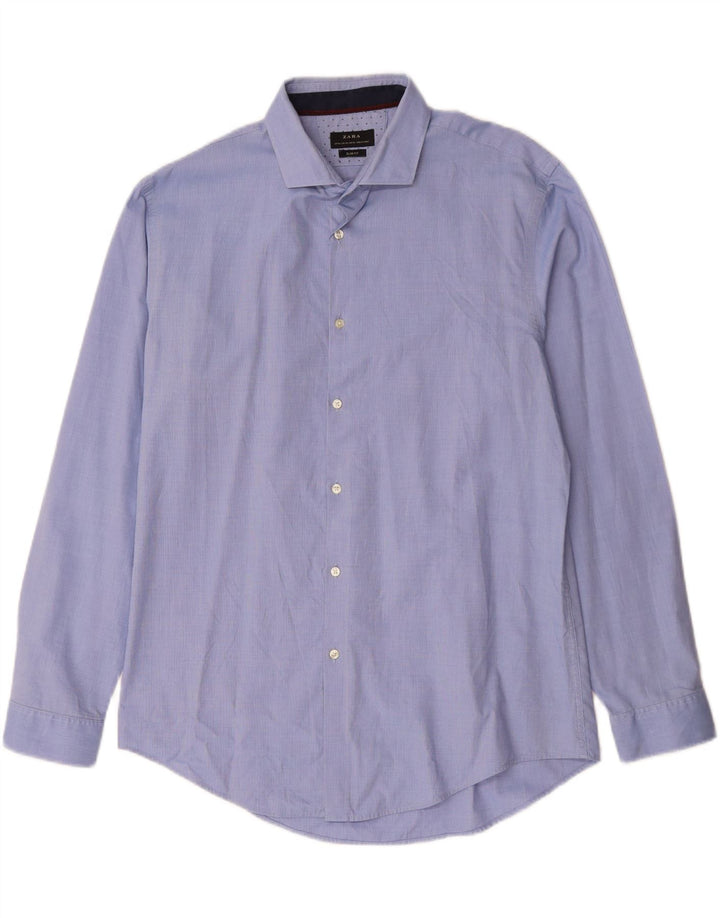 Cămașă pentru bărbați ZARA Slim Fit 2XL Albastru