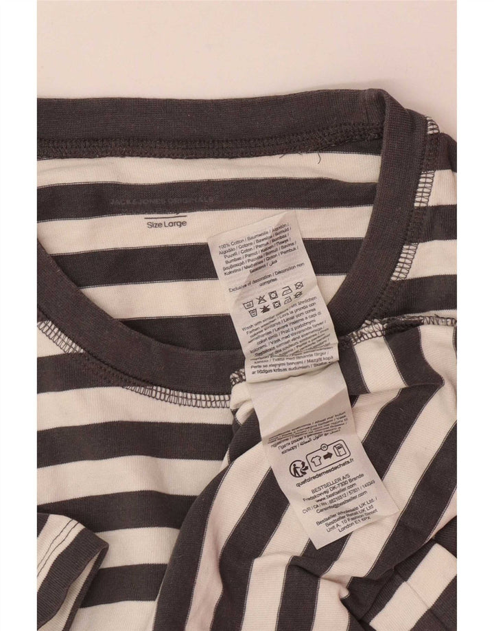 Tricou Jack & Jones pentru bărbați Top mare din bumbac cu dungi gri