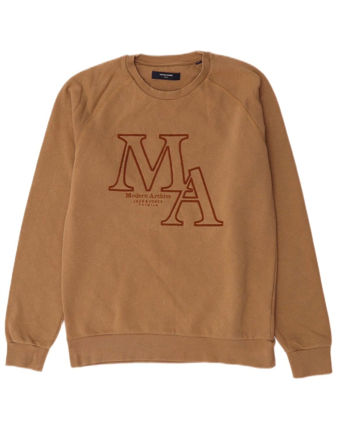 Pulover cu grafic Jack & Jones pentru bărbați, bumbac, bej mediu