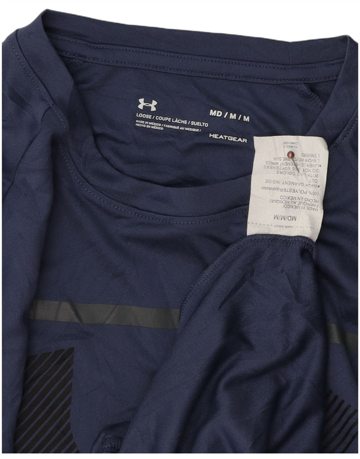 Tricou grafic pentru bărbați UNDER ARMOUR Heat Gear Top Mediu Poliester bleumarin