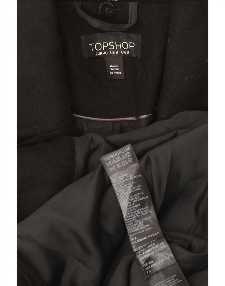 Topshop Pardesiu pentru femei UK 12 Poliester mediu negru